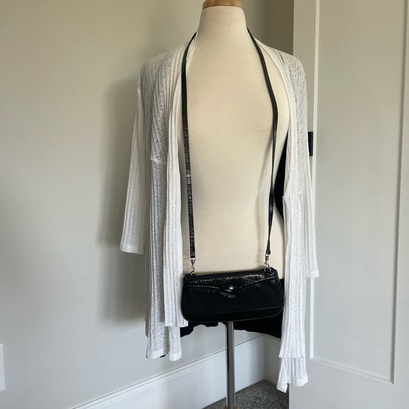 Black Moc Crocodile and Canvas - Small bag with removable strap. - Picture 2 of 9